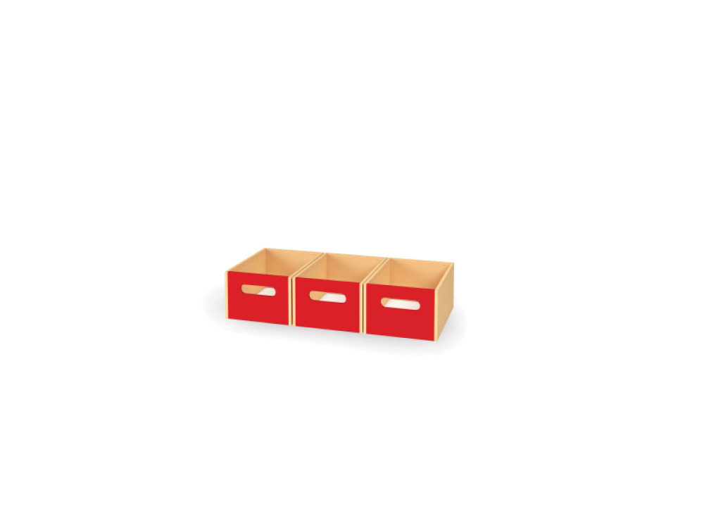 3 - big wooden trays - Red