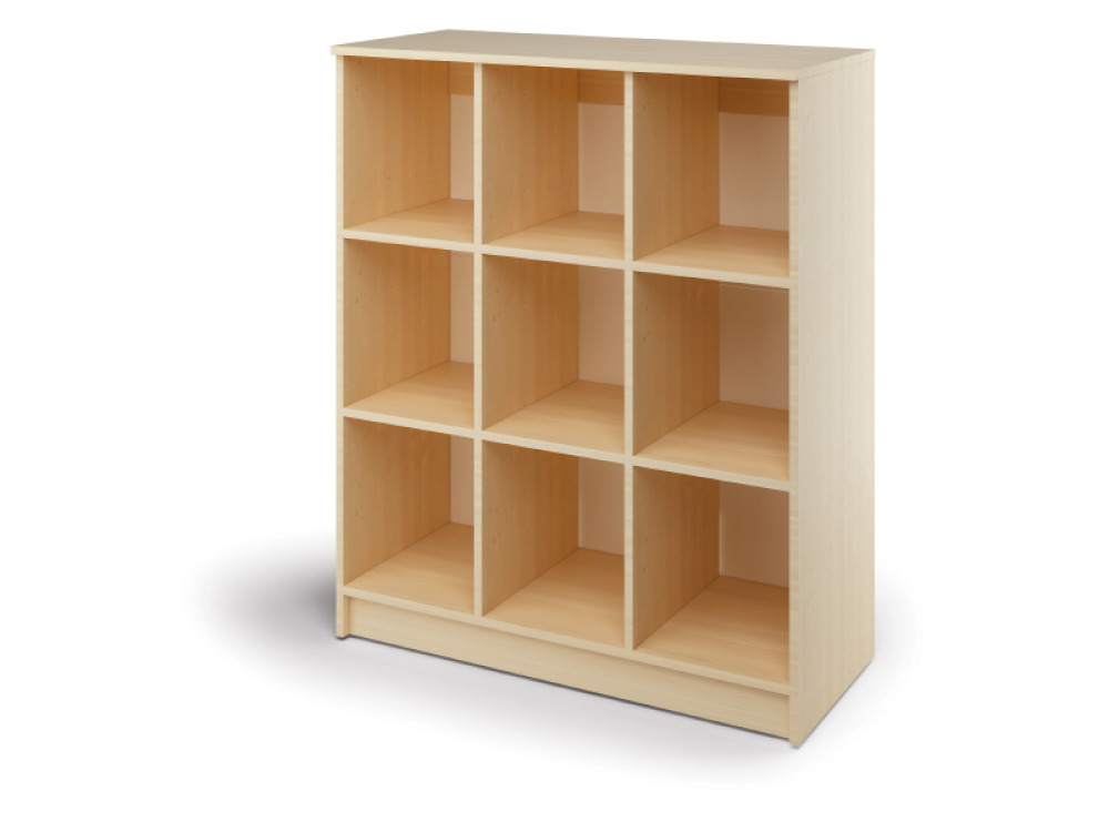 Cubo tall cabinet 9 for plastic containers. Birch