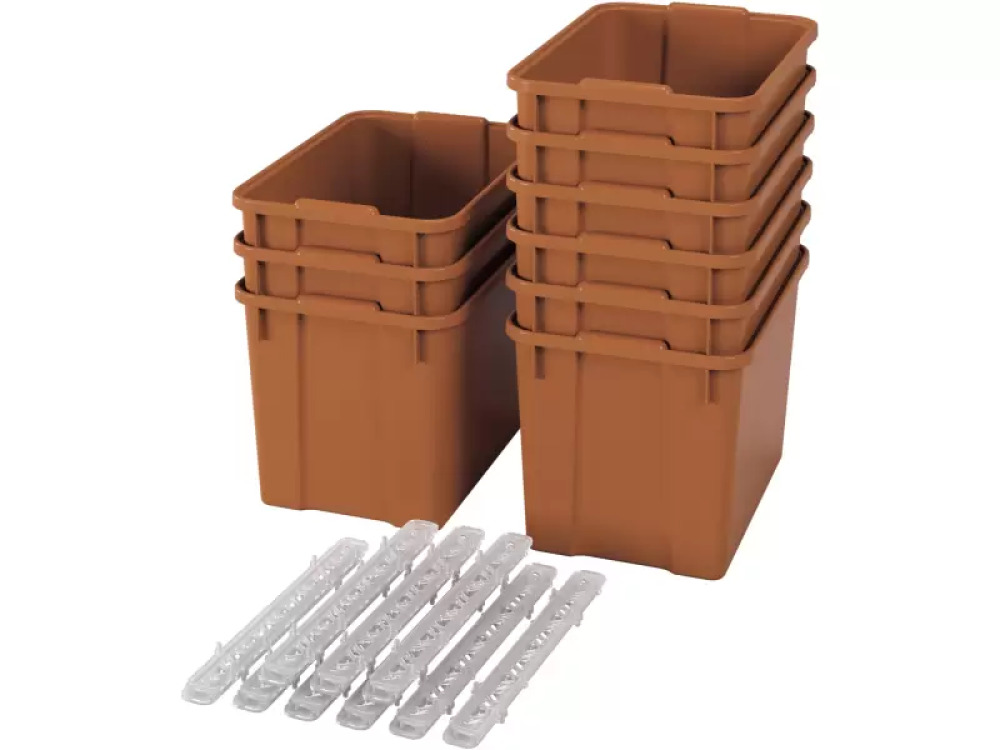 Extra large plastic containers with runners - eco sienna - 09