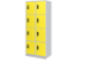 Tall 8-person metal cloakroom - yellow