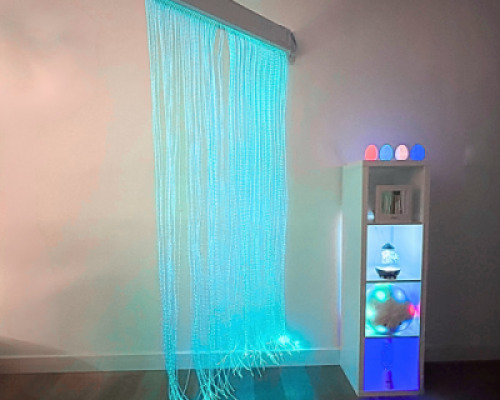 Fibre Optic Curtain with Tails With Swing Bracket (100 Fibre Tails)