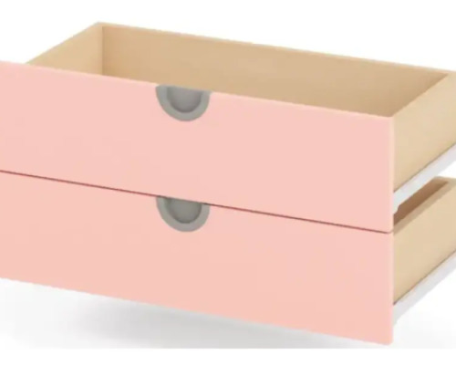 Cubo drawer set. Wide Low. Pale pink