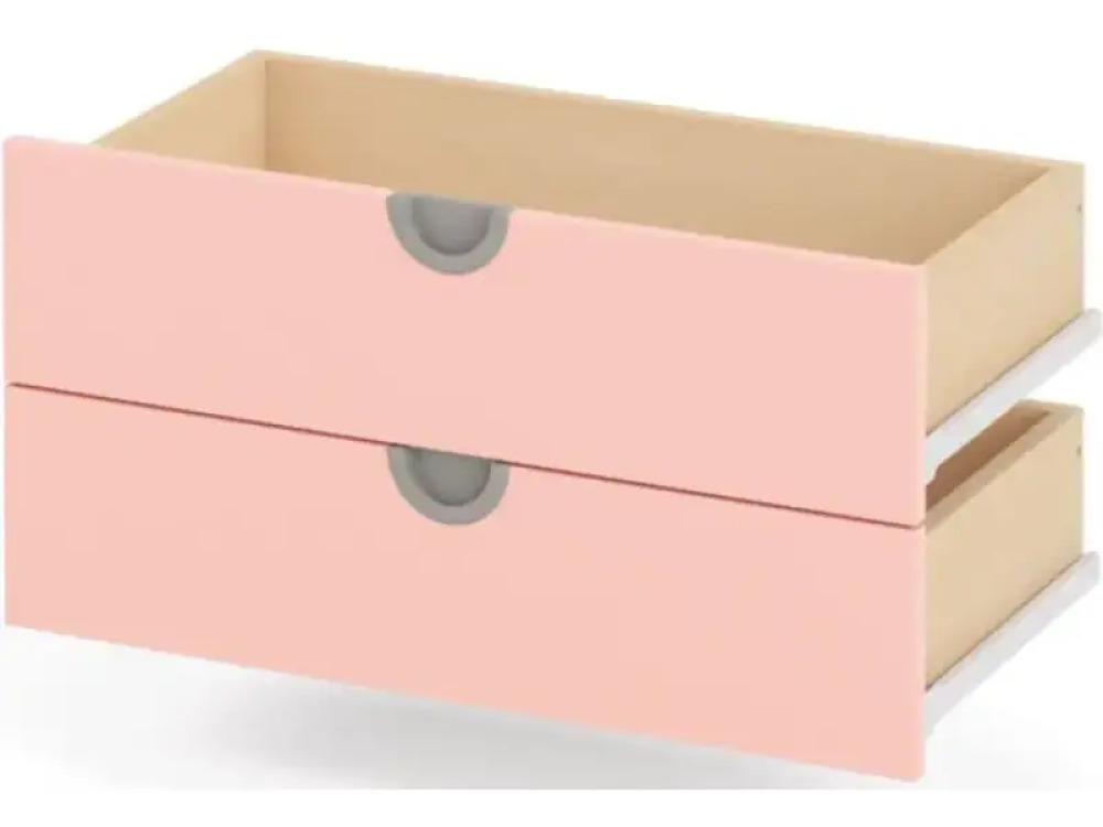 Cubo drawer set. Wide Low. Pale pink