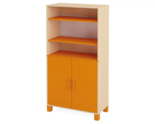 High wardrobe with shelves and doors. Orange. Fresh Collection