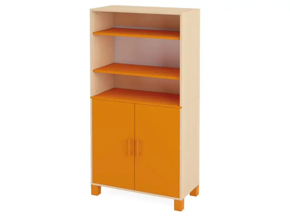 High wardrobe with shelves and doors. Orange. Fresh Collection