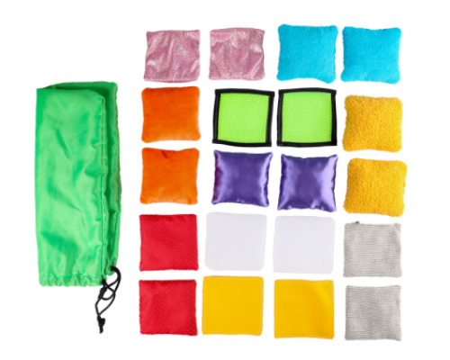 Textured square patches in a bag