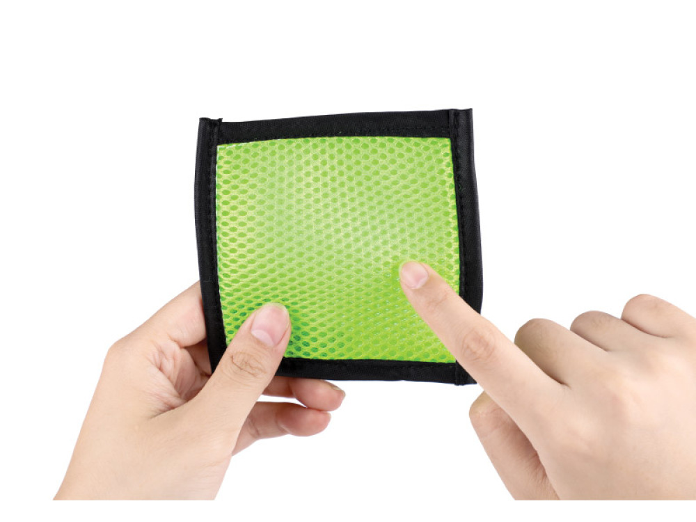 Textured square patches in a bag