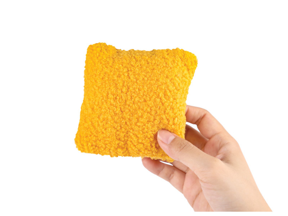 Textured square patches in a bag