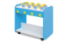 Bathroom cabinet on wheels for cups and towels. Azure blue. Cubo collection