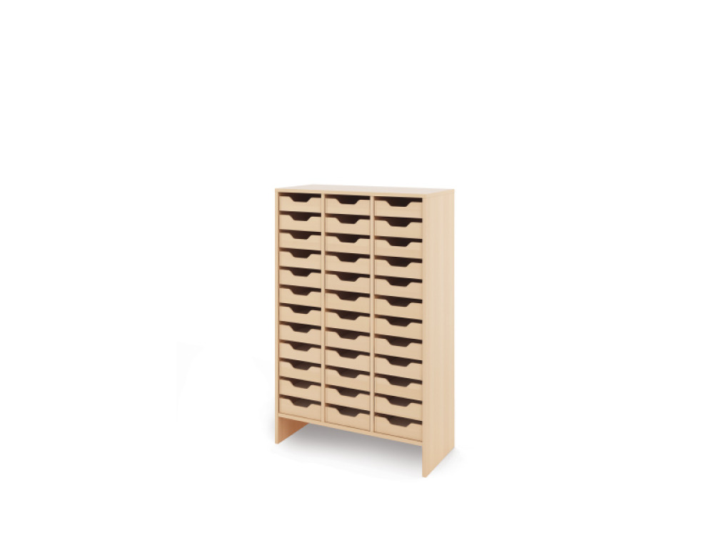 Storage Unit XL with shallow cardboard trays - Eko