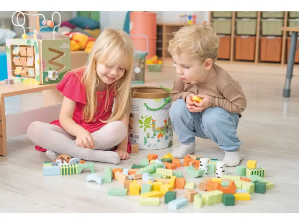 Forest. Wooden blocks