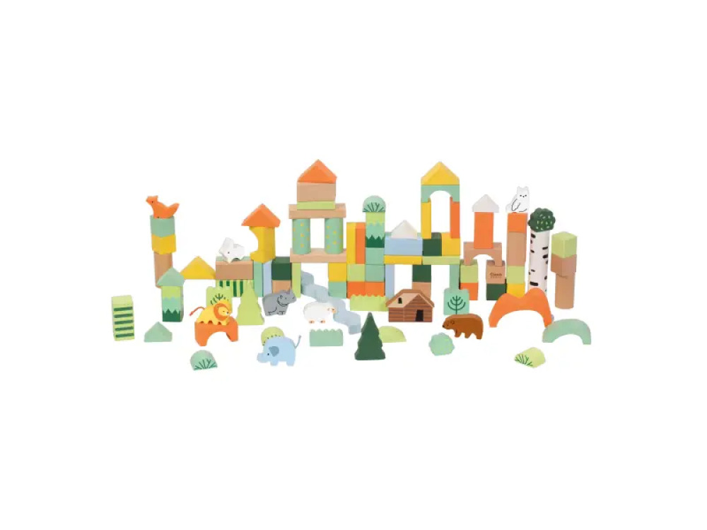 Forest. Wooden blocks
