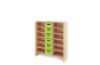 Storage Unit XL with shelves + deep cardboard trays - Green