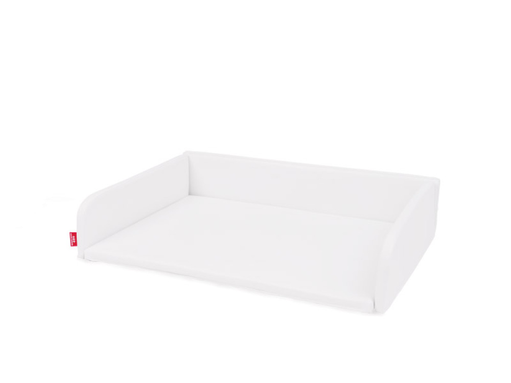 Changing mat with sides for two-person changing table. White