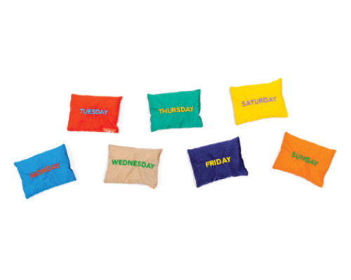 Bean bags - days of the week. Polish-English version