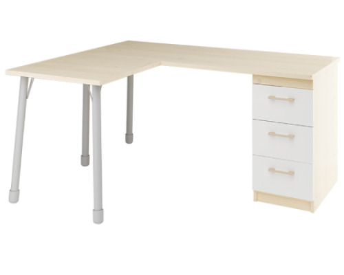 Prima. Desk with shelves, birch, white