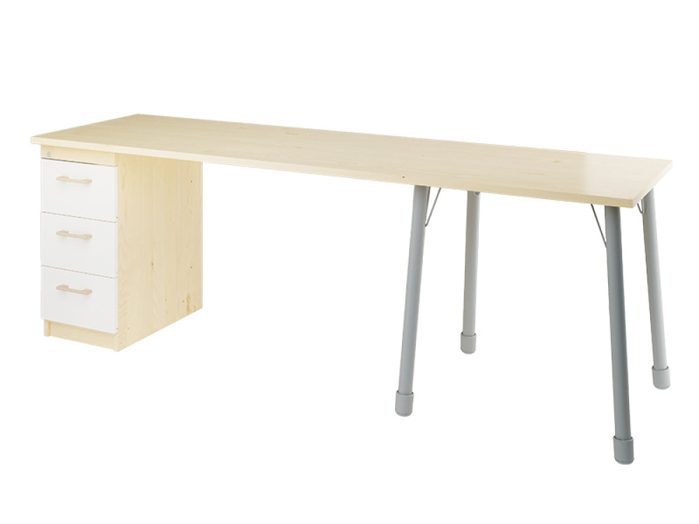 Prima. Desk with shelves, birch, white