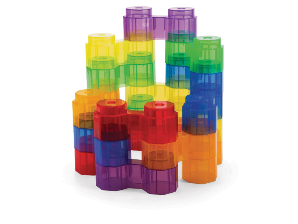 Binoculars. Big transparent blocks