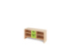 Storage Unit S with shelves + deep wooden trays - Green