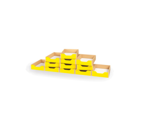 12 - small wooden trays - Yellow