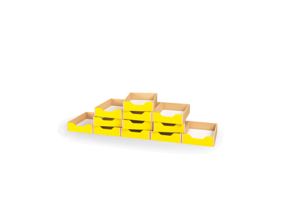 12 - small wooden trays - Yellow