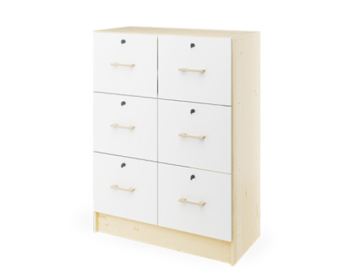 Prima. White chest of drawers - birch