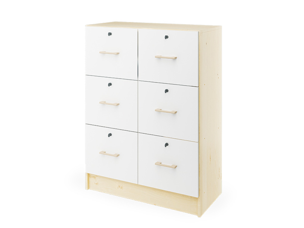Prima. White chest of drawers - birch