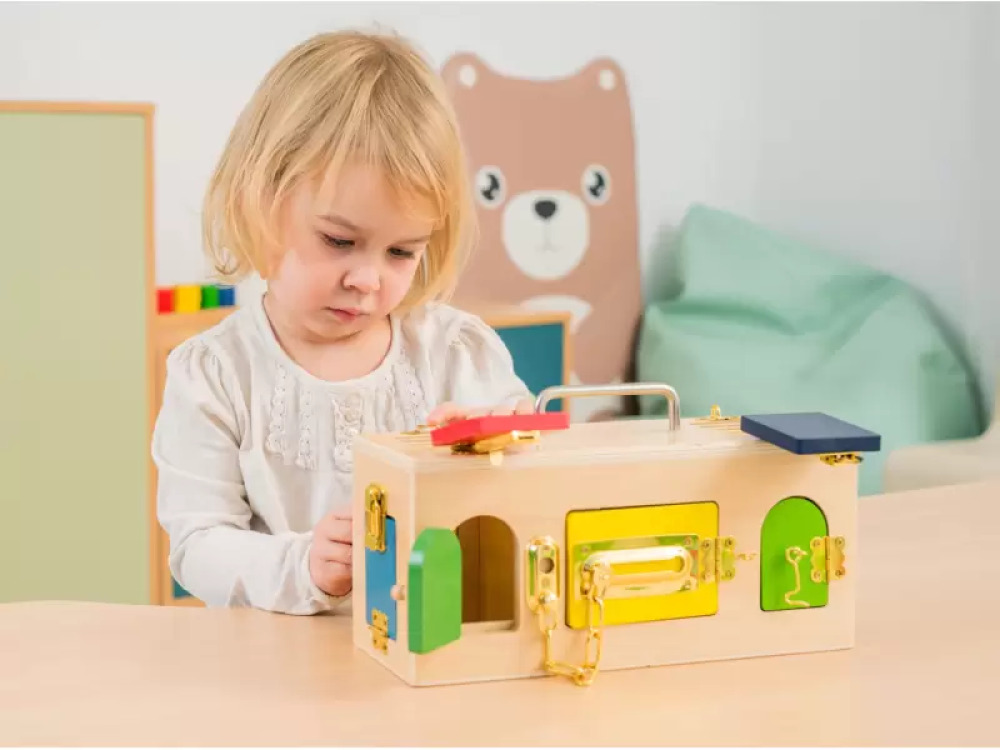 Open and close. Box with locks