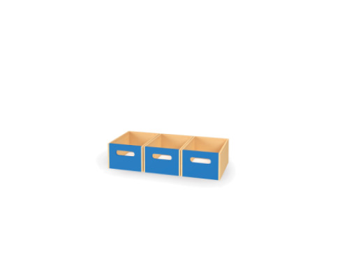 3 - big wooden trays - Blue