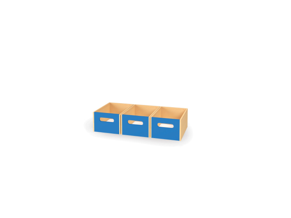 3 - big wooden trays - Blue