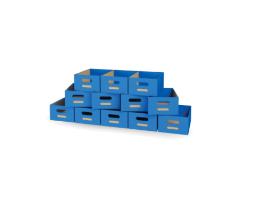 12 - big cardboard trays - Blue