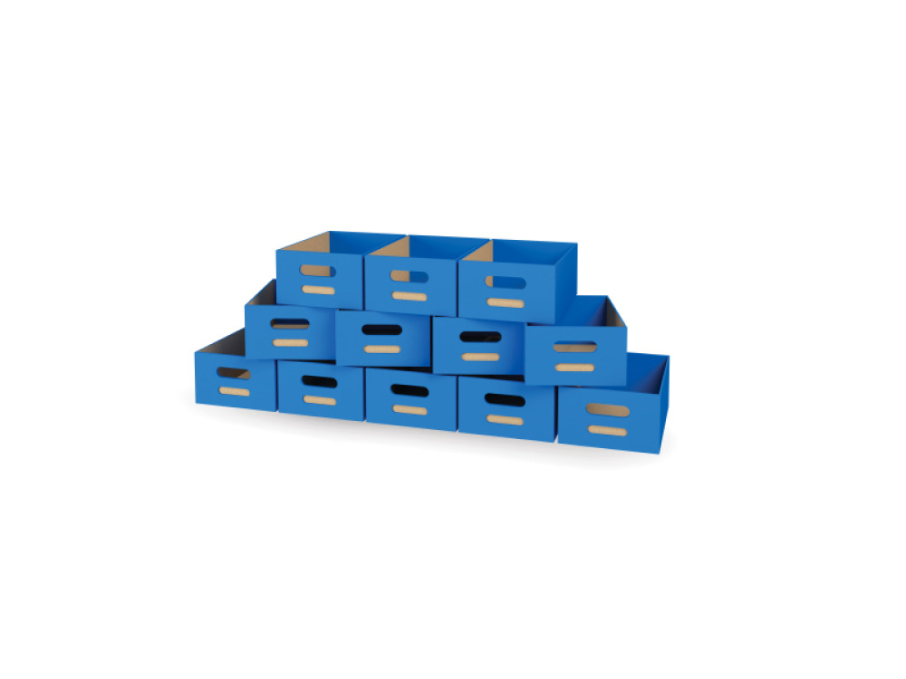12 - big cardboard trays - Blue