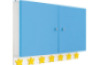 Lockable cabinet for cups and toothbrushes. Azure blue. Cubo collection