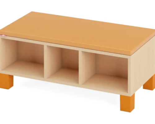 Seat with lockers. Orange. Fresh Collection