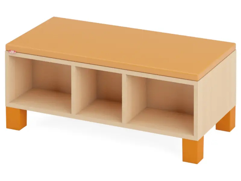 Seat with lockers. Orange. Fresh Collection