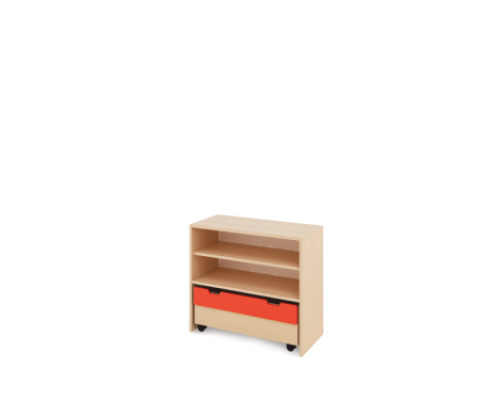 Storage Unit M with shelves + containers - Red