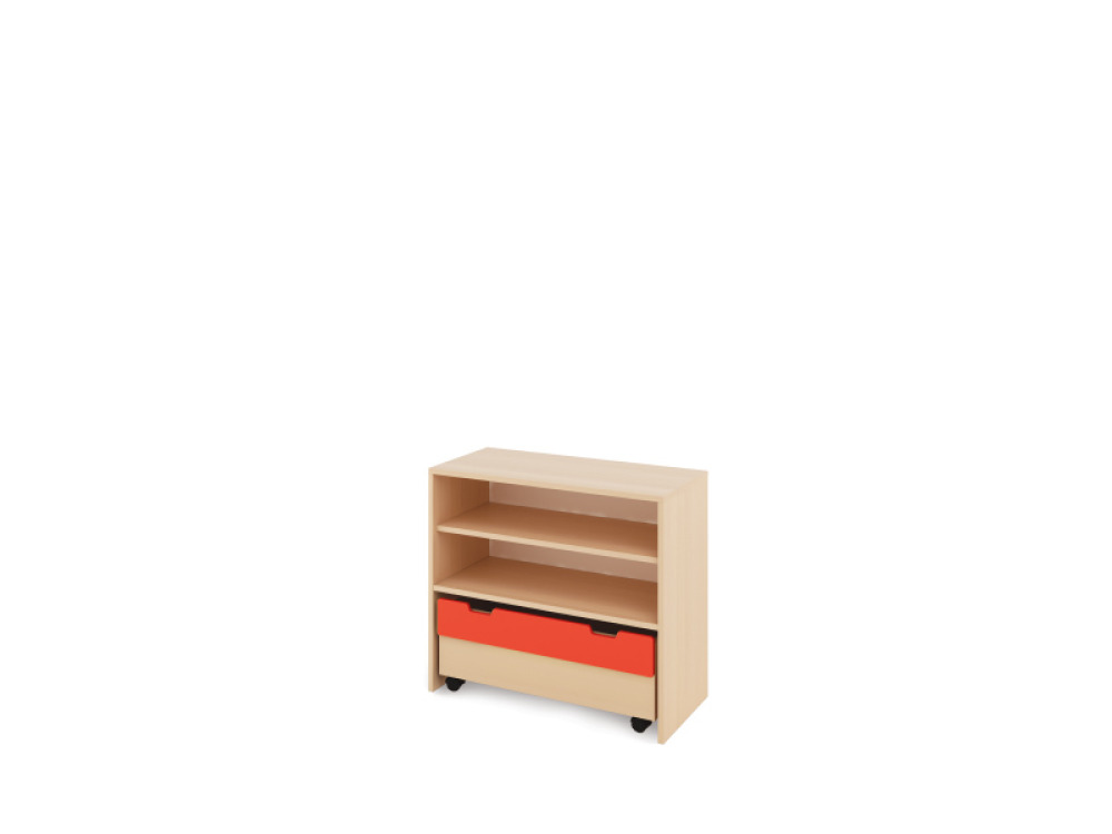 Storage Unit M with shelves + containers - Red