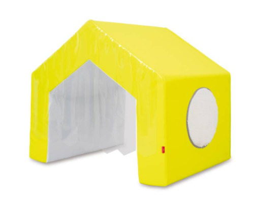 House with curtain. Foam tunnel