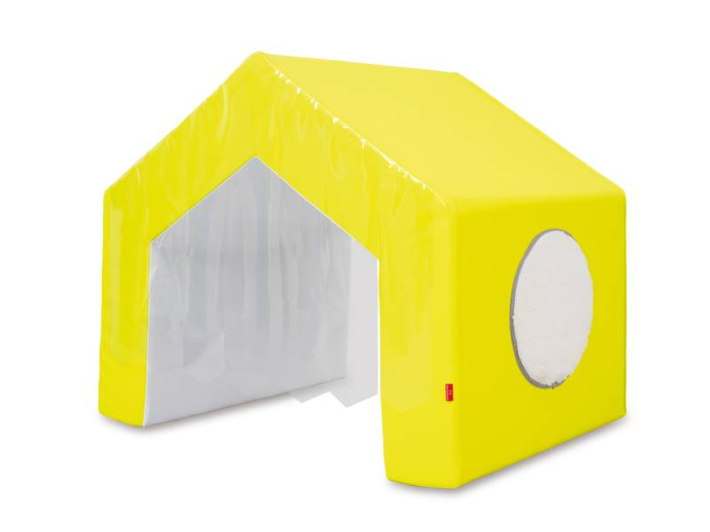 House with curtain. Foam tunnel