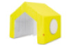 House with curtain. Foam tunnel