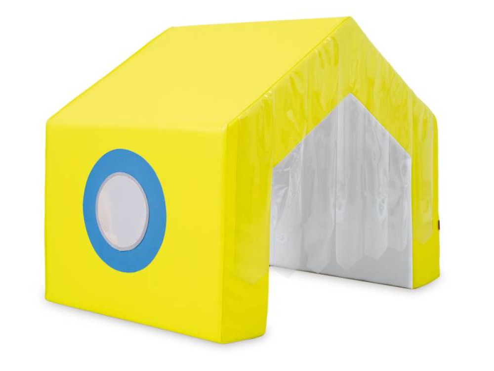 House with curtain. Foam tunnel