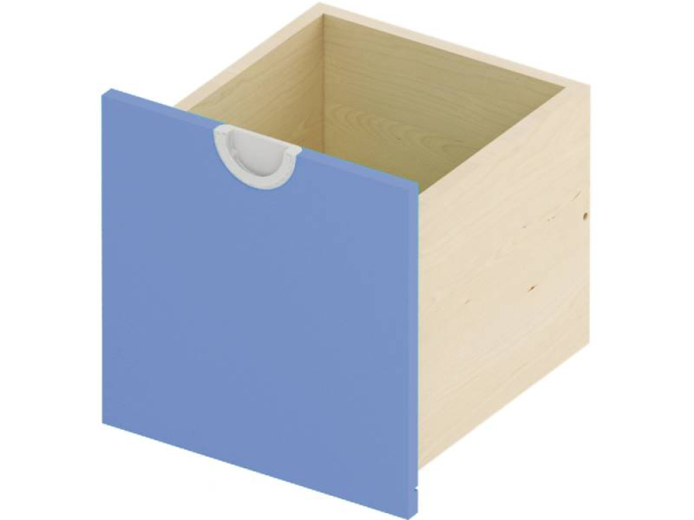 Cubo drawer. Narrow, high. Azure blue
