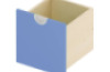 Cubo drawer. Narrow, high. Azure blue