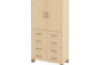 High wardrobe with drawers and doors. Birch. Fresh Collection