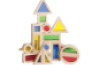 Wooden blocks with colourful windows