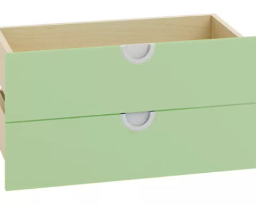 Cubo collection. Two wide low drawers - sage