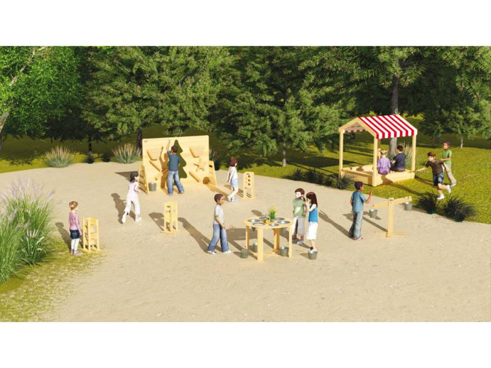 Wooden sensory table - mud kitchen