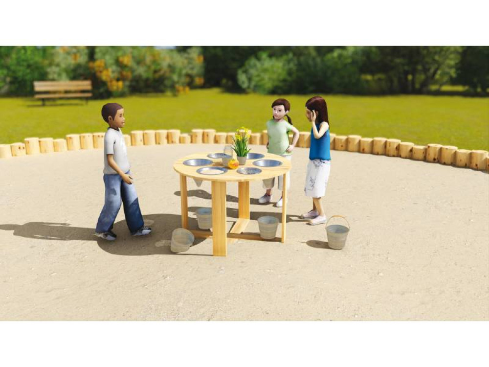 Wooden sensory table - mud kitchen