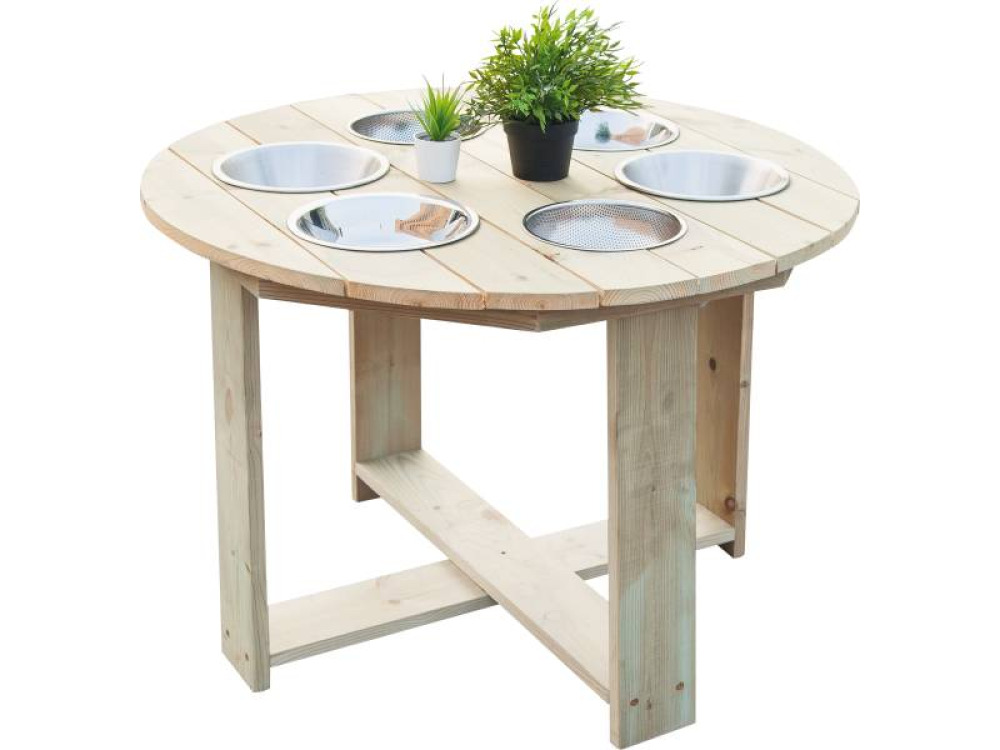 Wooden sensory table - mud kitchen