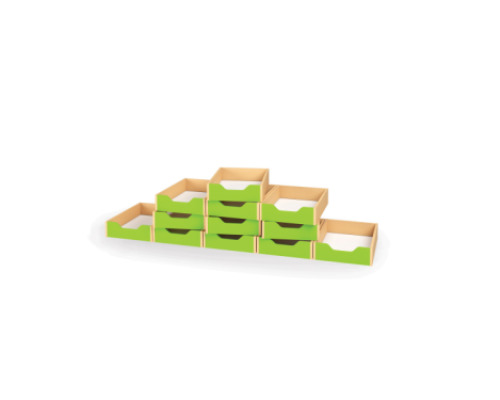 12 - small wooden trays - Green